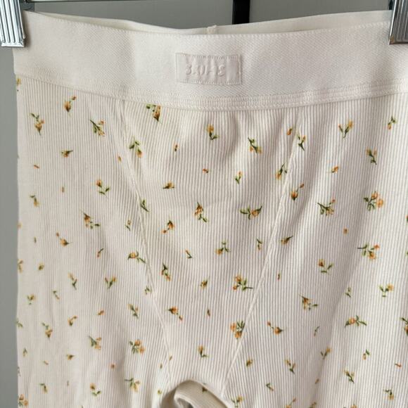 Skims Rib Leggings Size XXS Marigold Rosebud Print Pants Pajamas NEW NWT - Picture 9 of 14